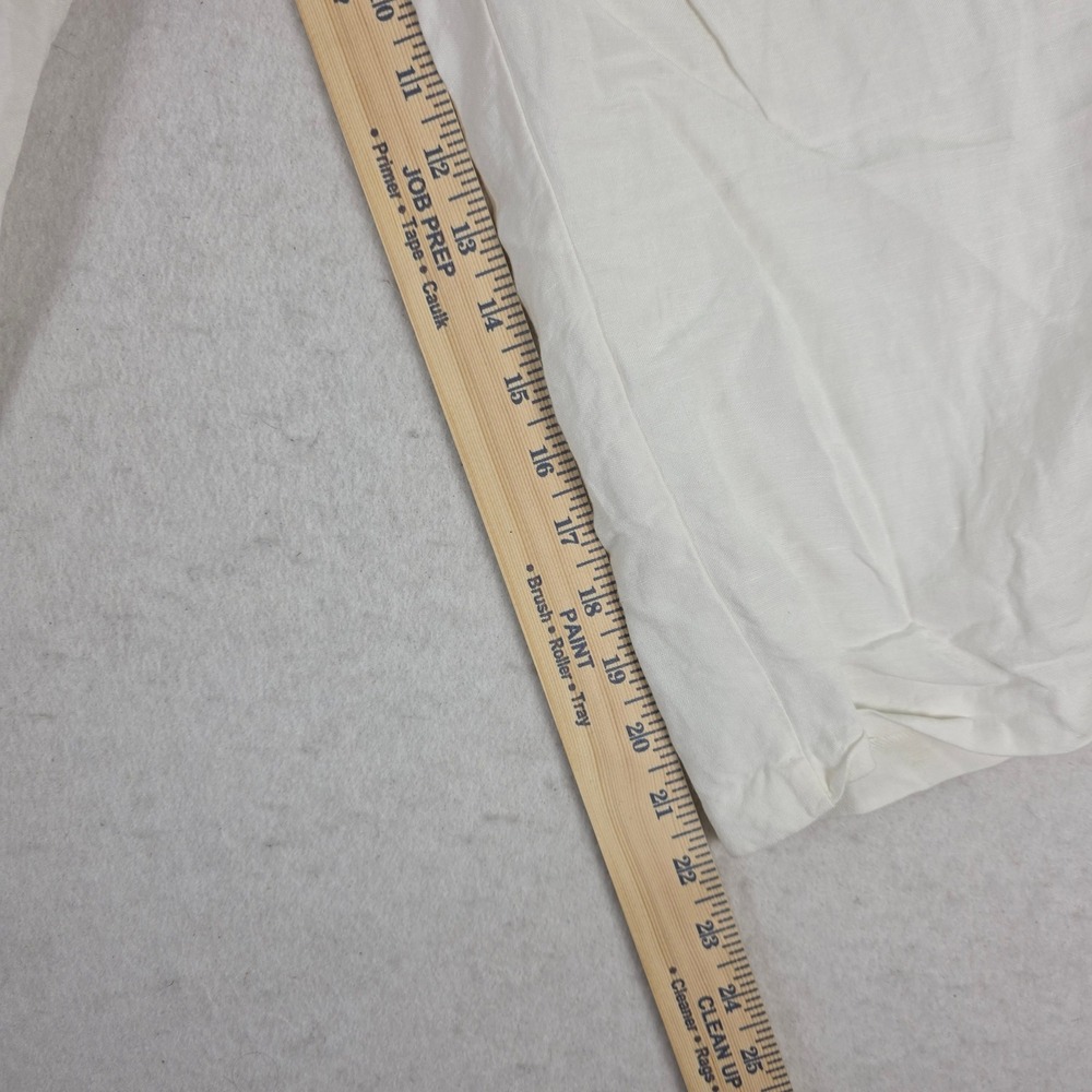 Lane Bryant Women 18 Crop Pants Ivory Excellent Linen Blend Drawstring Casual - Picture 9 of 10